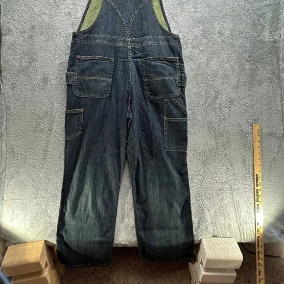 Carhartt Womens Denim Bib Overalls Dark Wash Double Front 102443 L 12/14 Regular - Picture 3 of 11